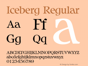 Iceberg Regular 1.0 Fri Nov 03 08:41:30 1995 Font Sample