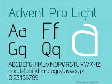 Advent Pro Light Version 2.004图片样张