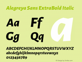 Alegreya Sans ExtraBold Italic 图片样张