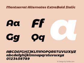 MontserratAlternatesExtraBold Version 1.0 Font Sample