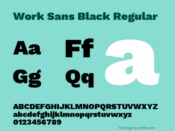 Work Sans Black Regular  Font Sample