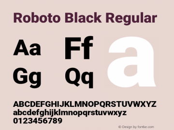 RobotoBlack Version 1.0 Font Sample