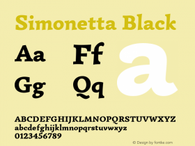 Simonetta Version 1.0 Font Sample