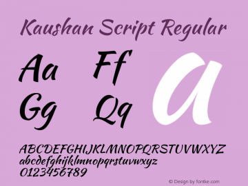 KaushanScript-Regular Version 1.002 Font Sample