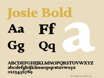 Josie Bold Version 1.0 20-10-2002 Font Sample
