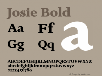 Josie Bold 1.0 Sat May 15 16:11:27 1999 Font Sample