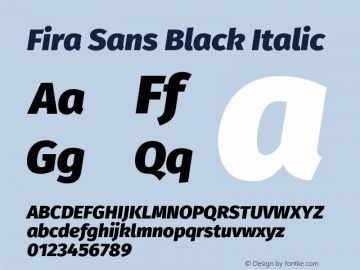 Fira Sans Black Italic 图片样张