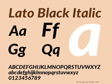 Lato Black Italic 图片样张