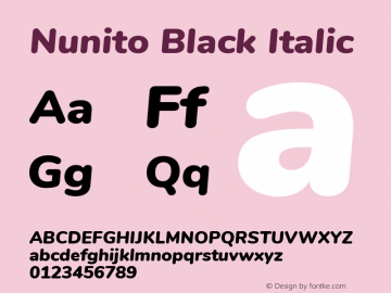 Nunito Black Italic 图片样张
