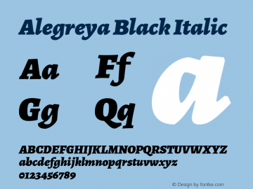 Alegreya Black Italic 图片样张