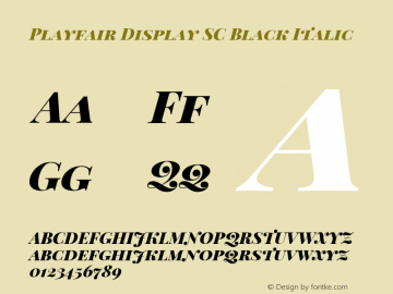 Playfair Display SC Black Italic  Font Sample