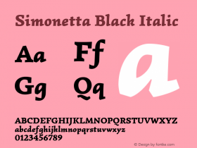 Simonetta Version 1.0 Font Sample