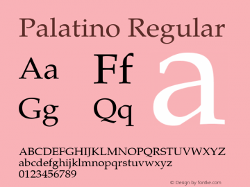 Palatino Regular 1.0图片样张