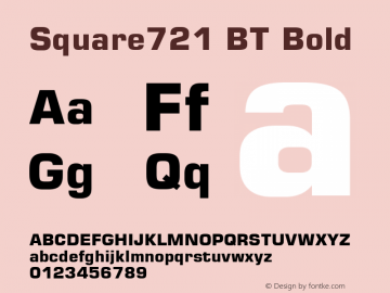 Square 721 Bold BT mfgpctt-v1.54 Tuesday, February 9, 1993 9:31:11 am (EST)图片样张