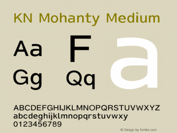 KN Mohanty Medium Version 1.00 2013 Font Sample