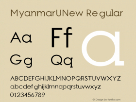 MyanmarUNew Regular Version 1.457 2014 Font Sample