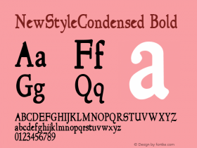 NewStyleCondensed Bold Version 1.00图片样张