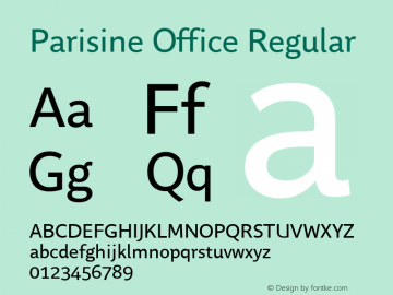 ParisineOffice-Regular Version 1.004 Font Sample