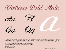 Virtuoso-BoldItalic Version 1.000 Font Sample