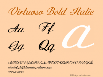 Virtuoso-BoldItalic Version 1.000 Font Sample