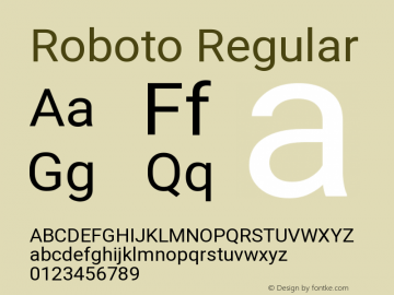 Roboto Version 2.138 Font Sample