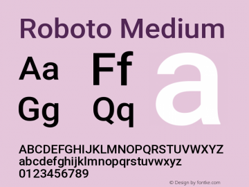 Roboto Medium Version 2.138 Font Sample