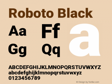 Roboto Black Version 2.138 Font Sample