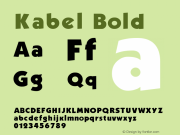 Kabel Bold 1.0 Fri Jun 18 08:56:06 1993 Font Sample