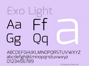 Exo Light Version 1.00 Font Sample