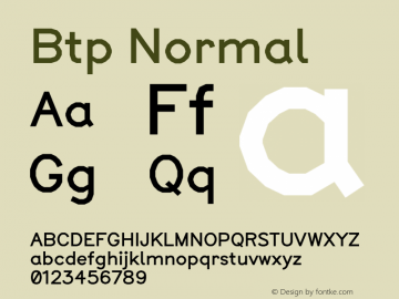 Btp-Normal Version 1.901 Font Sample