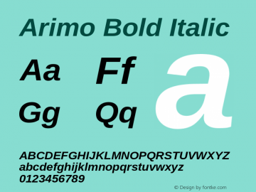 Arimo Bold Italic Version 1.23图片样张