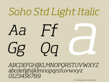 SohoStd-LightItalic Version 1.000图片样张