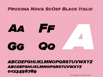 Proxima Nova ScOsf Black Italic Version 2.001图片样张