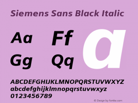 SiemensSans-BlackItalic Version 005.001图片样张