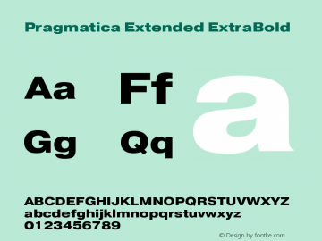 Pragmatica Extended ExtraBold Version 2.000 Font Sample