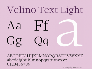 VelinoText-Light Version 1.000 Font Sample