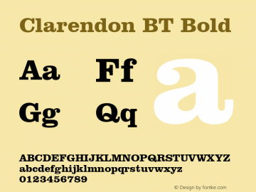Clarendon BT Bold mfgpctt-v4.4 Jan 2 1999图片样张