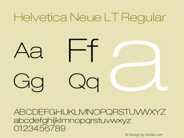 HelveticaNeueLT-ThinExt 006.000 Font Sample