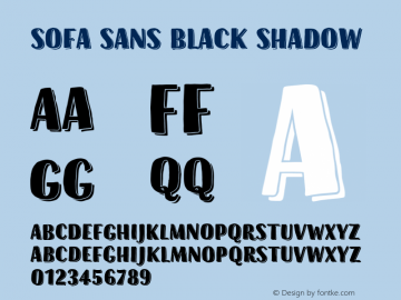 SofaSansHand-BkShadow Version 1.054;PS 001.054;hotconv 1.0.88;makeotf.lib2.5.64775 Font Sample