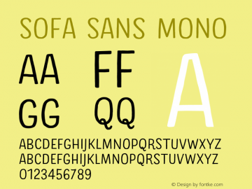SofaSansHand-Mono Version 1.054;PS 001.054;hotconv 1.0.88;makeotf.lib2.5.64775 Font Sample