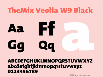 TheMix Veolia W9 Black Version 1.633 2006 Font Sample