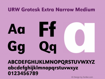 URWGroteskExtNar-Med Version 1.000;PS 1.10;hotconv 1.0.57;makeotf.lib2.0.21895 DEVELOPMENT Font Sample