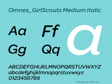 Omnes_GirlScouts Medium Italic 图片样张