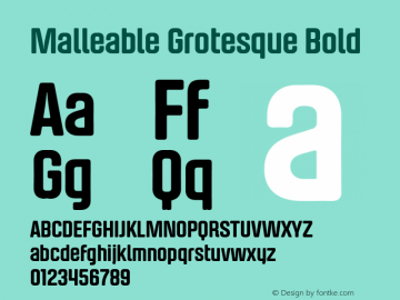 MalleableGrotesque-Bold Version 1.001 Font Sample