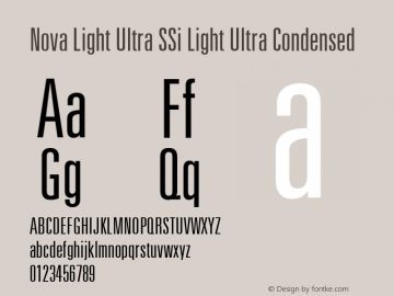 Nova Light Ultra SSi Light Ultra Condensed 001.000 Font Sample