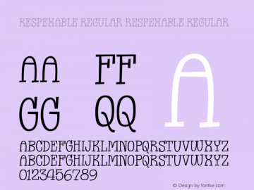 Respexable Regular Version 001.001 Font Sample