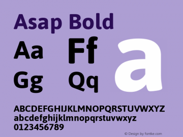 Asap Bold Version 1.007 Font Sample