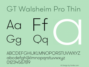 GTWalsheimProThin Version 1.001 Font Sample