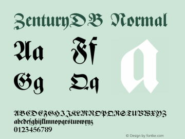 ZenturyDB Normal Altsys Fontographer 4.0.3 9.9.1994 Font Sample
