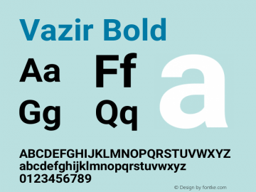 Vazir Bold Version 10.0.0 Font Sample